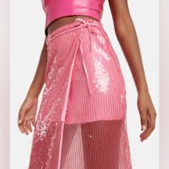 Rotate Adia sequined tulle midi wrap skirt - Picture 2 of 5